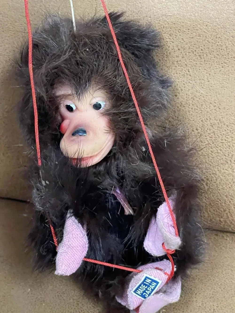 Vintage working Monkey Toy Puppet with Strings